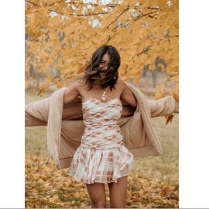 LoveShackFancy Elise Plaid Strapless dress size 6